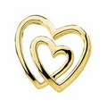 14K Yellow Gold Double Heart Pendant